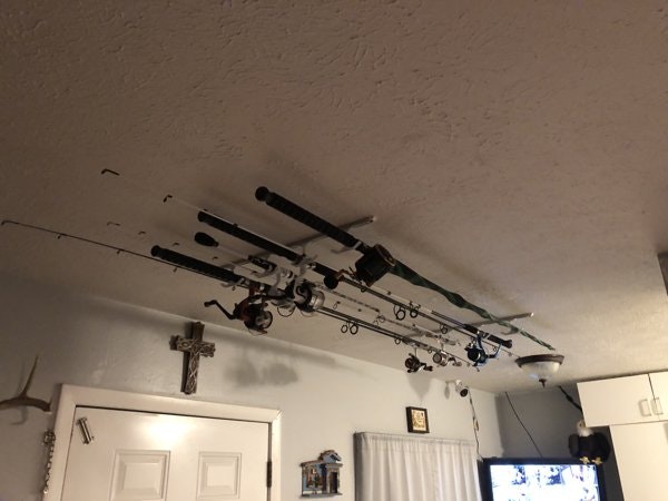 The Best Ceiling Fishing Rod Rack Available! Easy to Install!