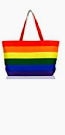 Dalix Rainbow Tote Bag with Zippered Top - Main Image